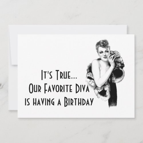 Retro Diva Womans Birthday Party Invitation