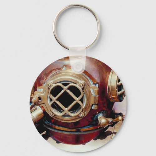 Retro Diving Helmet Keychain