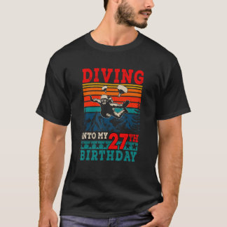 Retro Diving Into My 27th Birthday Skydiving T-Shirt