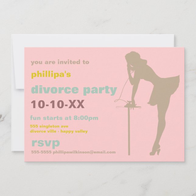 Retro Divorce Party Invitations (Front)