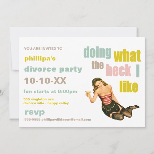 Retro Divorce Party Invitations