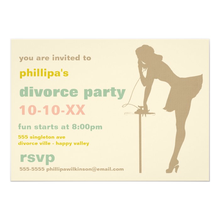 Retro Divorce Party Invitations