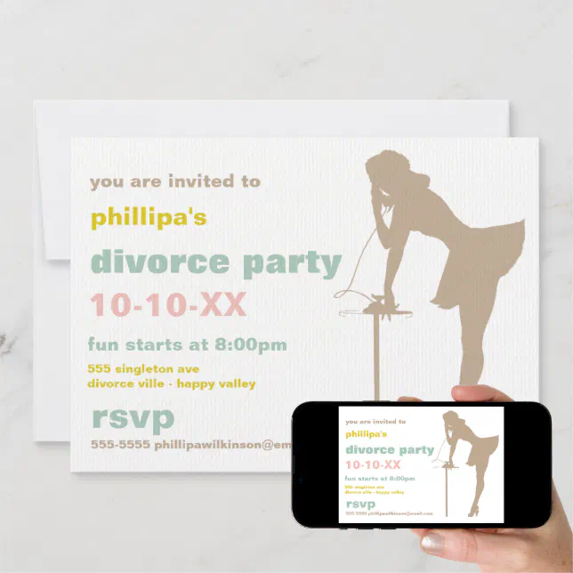 Retro Divorce Party Invitations (Downloadable)