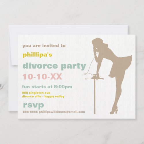 Retro Divorce Party Invitations