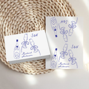 Retro DIY Folded Dolce Cobalt Blue Place Cards