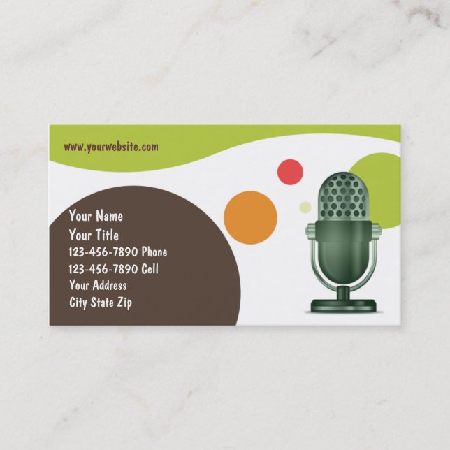 Retro DJ Business Card, Business Card (Front)
