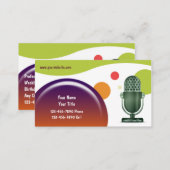 Retro DJ Old Microphone Business Cards (Front/Back)