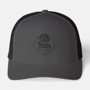 Retro DJ Raccoon Unplugged Minimalist Trucker Hat