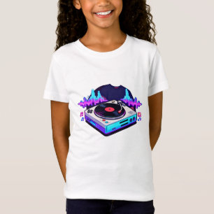 Retro DJ Turntable Music Lover Kids Design T-Shirt