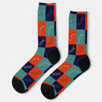 Retro DNA genetics stem biology pattern set Socks