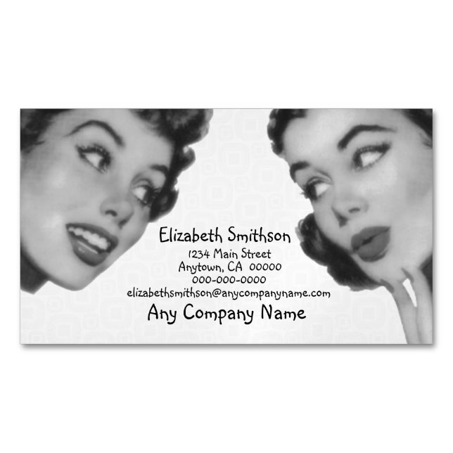 Retro Do Tell Business Card Magnet (Front)