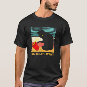 Retro Do What I Want Vintage Black Cat Red Cup T-Shirt