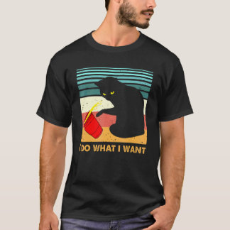 Retro Do What I Want Vintage Black Cat Red Cup T-Shirt