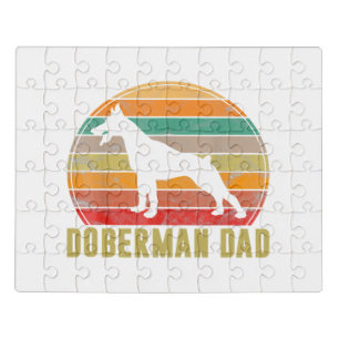 Retro Doberman Dad Dog Owner Jigsaw Puzzle