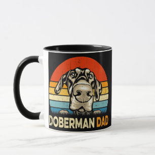 Retro Doberman Dad Father's Day Vintage Dog Dad Mug