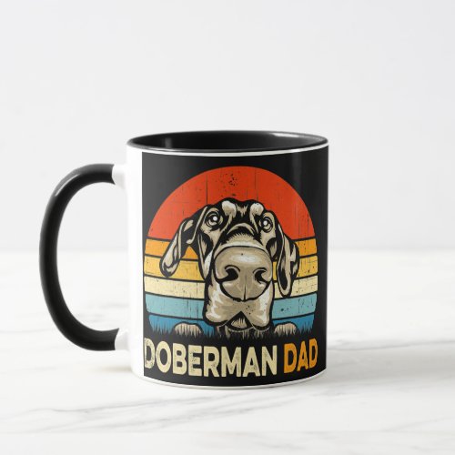 Retro Doberman Dad Fathers Day Vintage Dog Dad  Mug