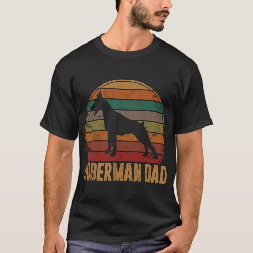 Retro Doberman Dad Gift Dog Owner Pet Pinschers Do T_Shirt