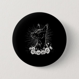 Retro Doberman Pinscher Dog Lover Tattoo Style  Button