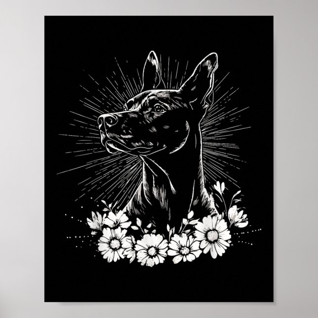 Retro Doberman Pinscher Dog Lover Tattoo Style  Poster (Front)