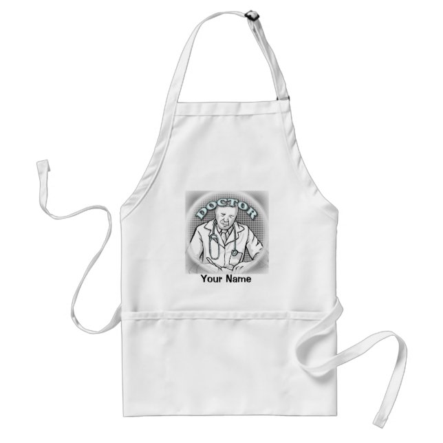 Retro doctor  adult apron (Front)