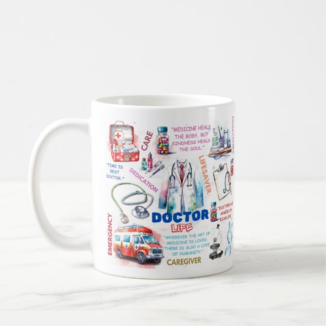 Retro doctor life Vibes for Healthcare Heroes Coffee Mug (Left)