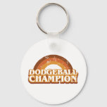 Retro Dodgeball Champion Keychain at Zazzle