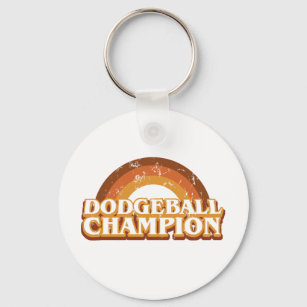 Retro Dodgeball Champion Keychain