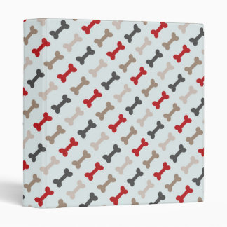 Retro Dog Bone Pattern 3 Ring Binder