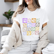 Retro Dog & Cat Paw Checkered