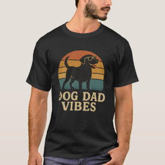 Retro Dog Dad T-Shirt | Vintage Sunset Labrador