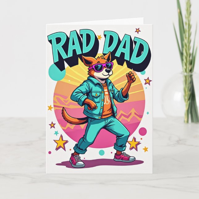 Retro Dog Fathers Day Card (Front)