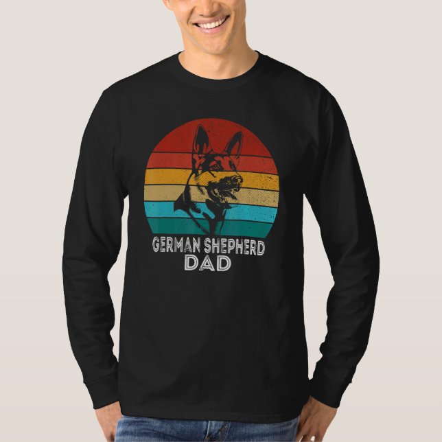 Retro   Dog   German Shepherd Dad Shepherd Dog T-Shirt (Front)