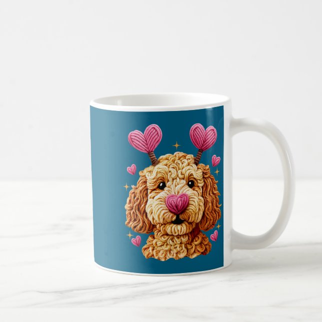 Retro Dog Goldendoodle Valentines Funny Gift Women Coffee Mug (Right)
