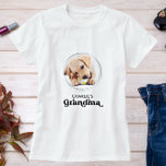 Retro Dog GRANDMA Personalized Puppy Pet Photo T-Shirt<br><div class="desc">Dog Grandma ... Surprise your favorite Dog Grandma this Mother's Day , Christmas or her birthday with this super cute custom pet photo t-shirt. Customize this dog grandma shirt with your dog's favorite photos, and name. This dog grandma shirt is a must for dog lovers and dog moms! Great gift...</div>