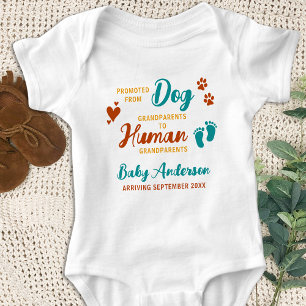 Retro Dog Grandparents to Human Pregnancy Reveal  Baby Bodysuit