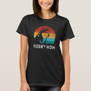 Retro Dog Husky Mom Siberian Husky Dog T-Shirt