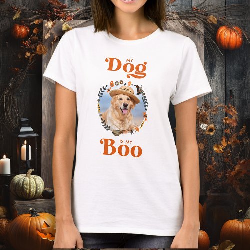 Retro Dog is my Boo Personalized Cute Pet Photo  T_Shirt
