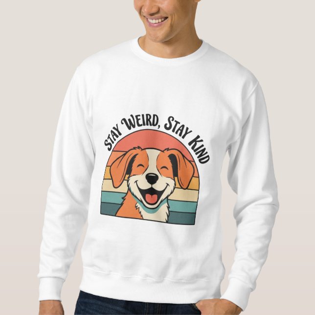 Retro Dog Kind Message Men’s Sweatshirt (Front)