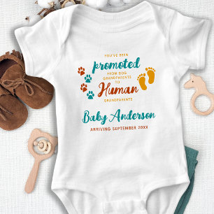 Retro Dog Lover Grandparents Pregnancy Reveal Baby Bodysuit