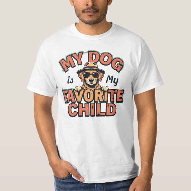 Retro Dog Lover – 'My Dog is My Favorite Child T-Shirt (Front)