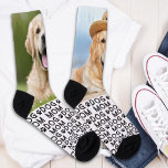 Retro DOG MOM Personalized Pattern Pet Photo Crew Socks<br><div class="desc">Best Dog Mom Ever! Surprise the dog lover whether its a birthday, Mothers day or Christmas with these super cute pet photo all over print socks. They'll be a favorite of all dog lovers, and dog moms. Customize these dog photo socks with your pups favorite photos. COPYRIGHT © 2022 Judy...</div>