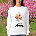 Retro Dog MOM Personalized Puppy Pet Photo Sweatshirt<br><div class="desc">Dog Mom ... Surprise your favorite Dog Mom this Mother's Day , Christmas or her birthday with this super cute custom pet photo t-shirt. Customize this dog mom shirt with your dog's favorite photos, and name. This dog mom shirt is a must for dog lovers and dog moms! Great gift...</div>