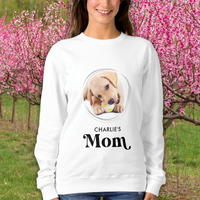 Retro Dog MOM Personalized Puppy Pet Photo Sweatshirt (Creator Uploaded)