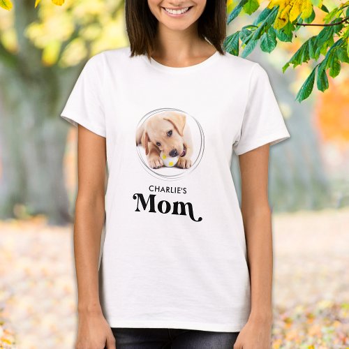 Retro Dog MOM Personalized Puppy Pet Photo  T_Shirt