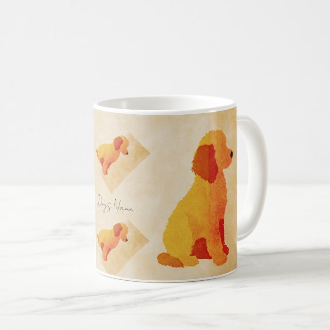 Retro Dog Mug – Cozy Pet Lover Coffee Cup – Custom (Front Right)