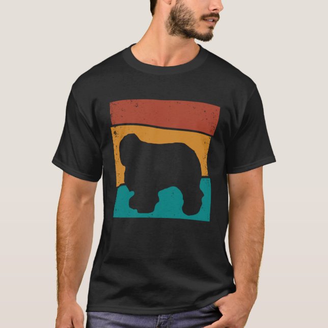 Retro Dog Old English Sheepdog T-Shirt (Front)