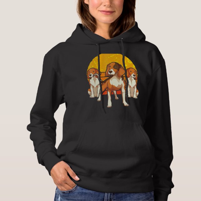 Retro Dog  Pet Owner Animal Sunset Beagle Hoodie (Front)