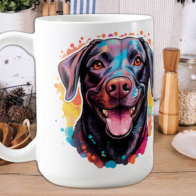 Retro Dog Pop Art Colorful Labrador Retriever Coffee Mug (Creator Uploaded)