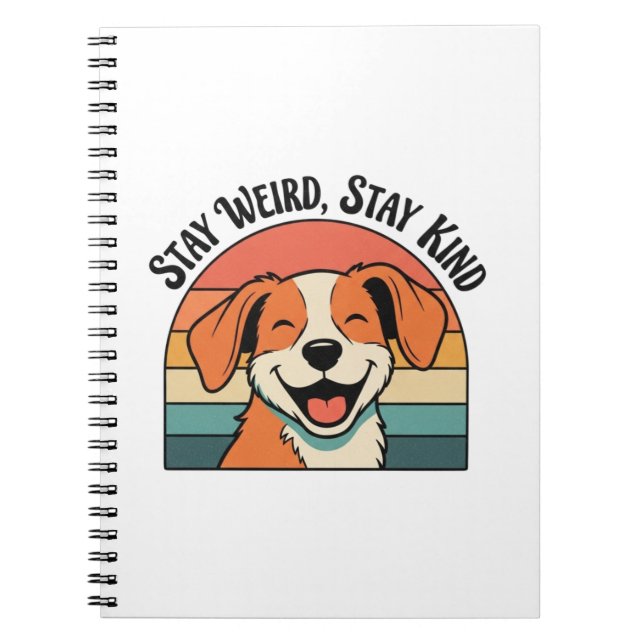 Retro Dog Positive Quote Lined Notebook (Front)