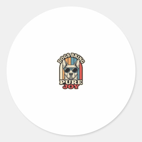 Retro Dog Shirt Funny Sunglasses Pup Engraving Des Classic Round Sticker